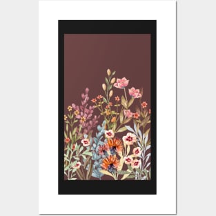 Pastel Brown Flowers Celestes Studio© Posters and Art